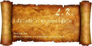 Lázár Krisztián névjegykártya