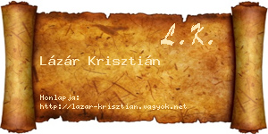 Lázár Krisztián névjegykártya
